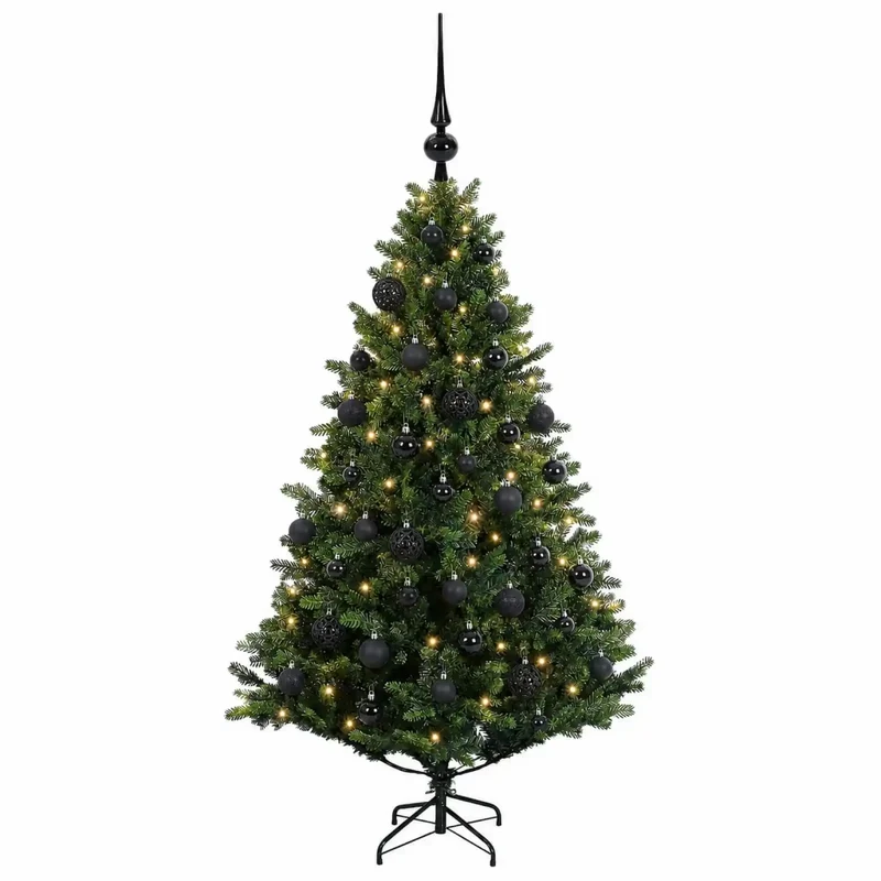 Albero di Natale Artificiale con Palline 120 cm 150 LED 3465585
