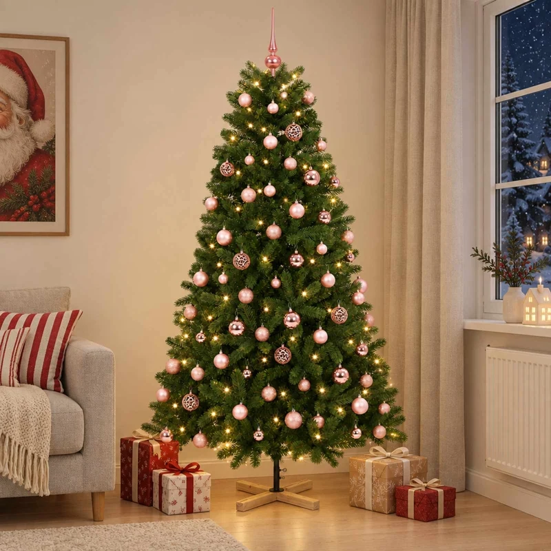 Albero di Natale artificiale con palline 180 cm 300 LED 3461417