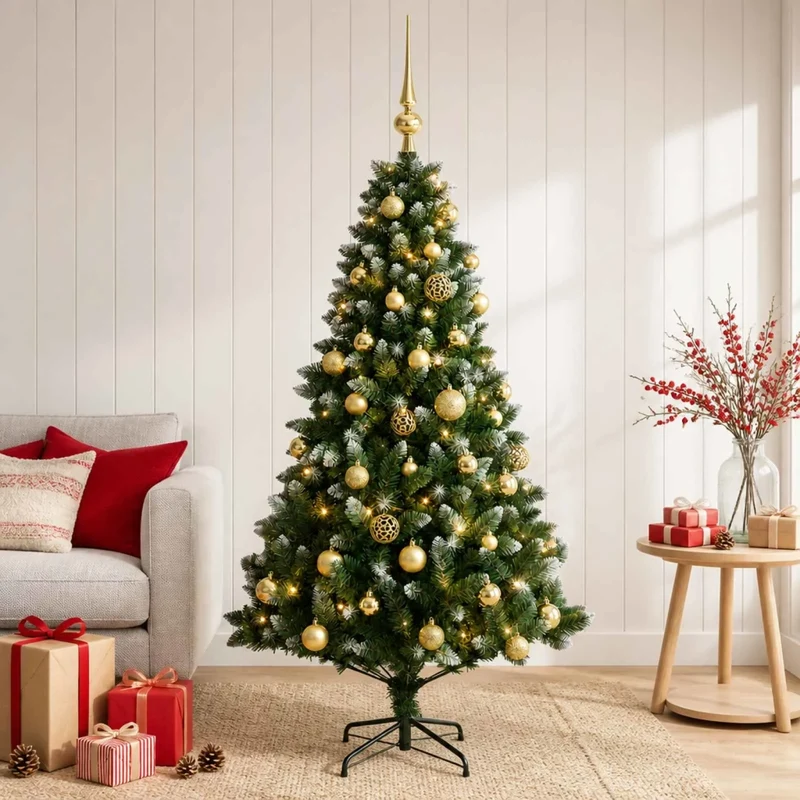 Albero di Natale Artificiale con Palline 150 cm 150 LED 3461346