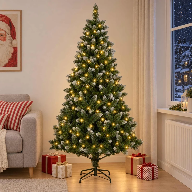 Albero di Natale artificiale 150 cm 150 LED Bianco caldo 3461316