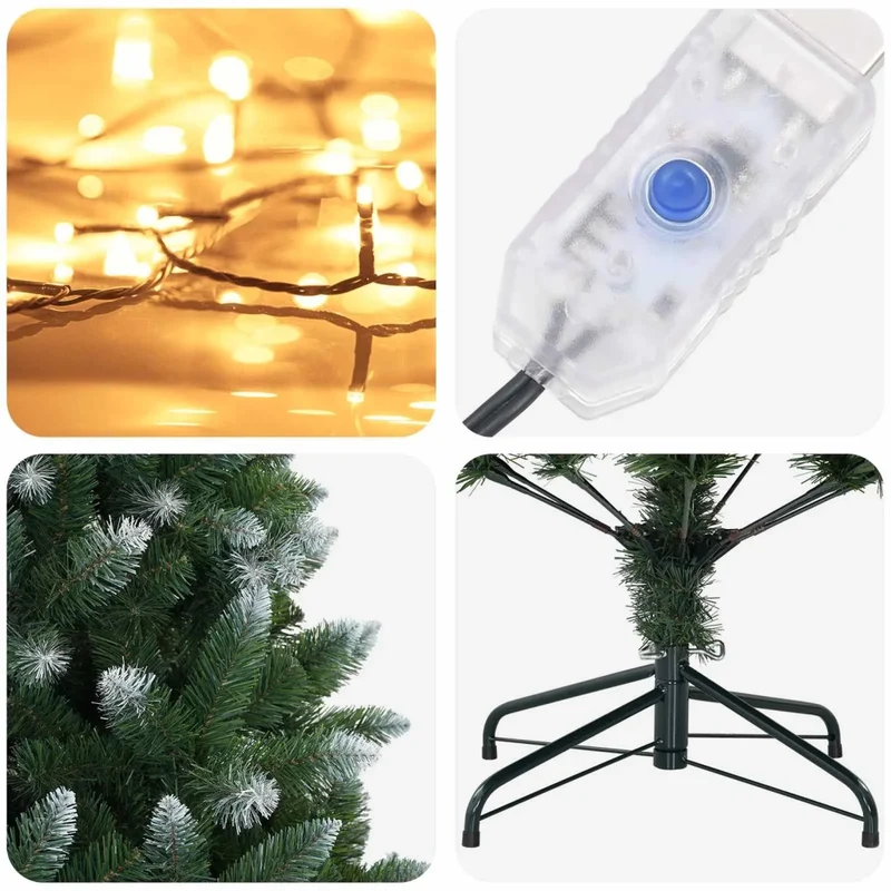 Albero di Natale artificiale 150 cm 150 LED Bianco caldo 3461316