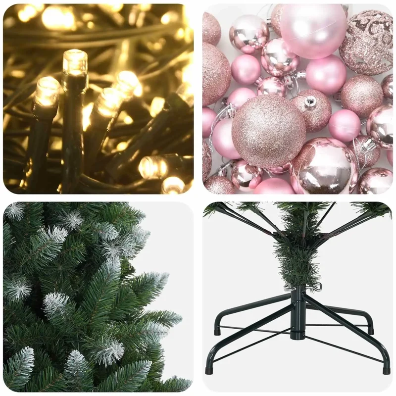 Albero di Natale Artificiale con Palline 150 cm 150 LED 3461336