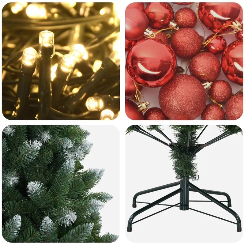 Albero di Natale Artificiale con Palline 150 cm 150 LED 3461326