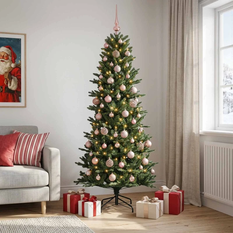 Albero di Natale artificiale con palline 210 cm 300 LED 3466649