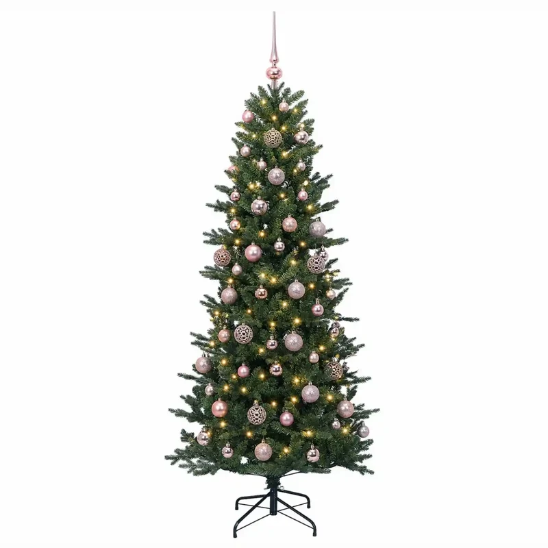 Albero di Natale artificiale con palline 210 cm 300 LED 3466649