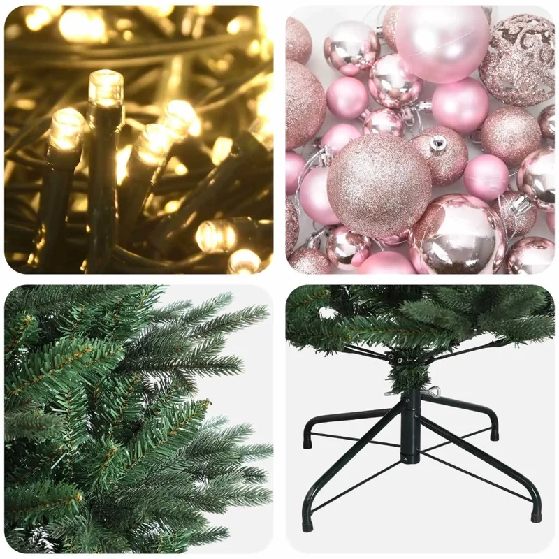 Albero di Natale artificiale con palline 210 cm 300 LED 3466649
