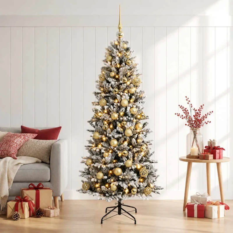 Albero di Natale artificiale con palline 150 cm 150 LED 3465662