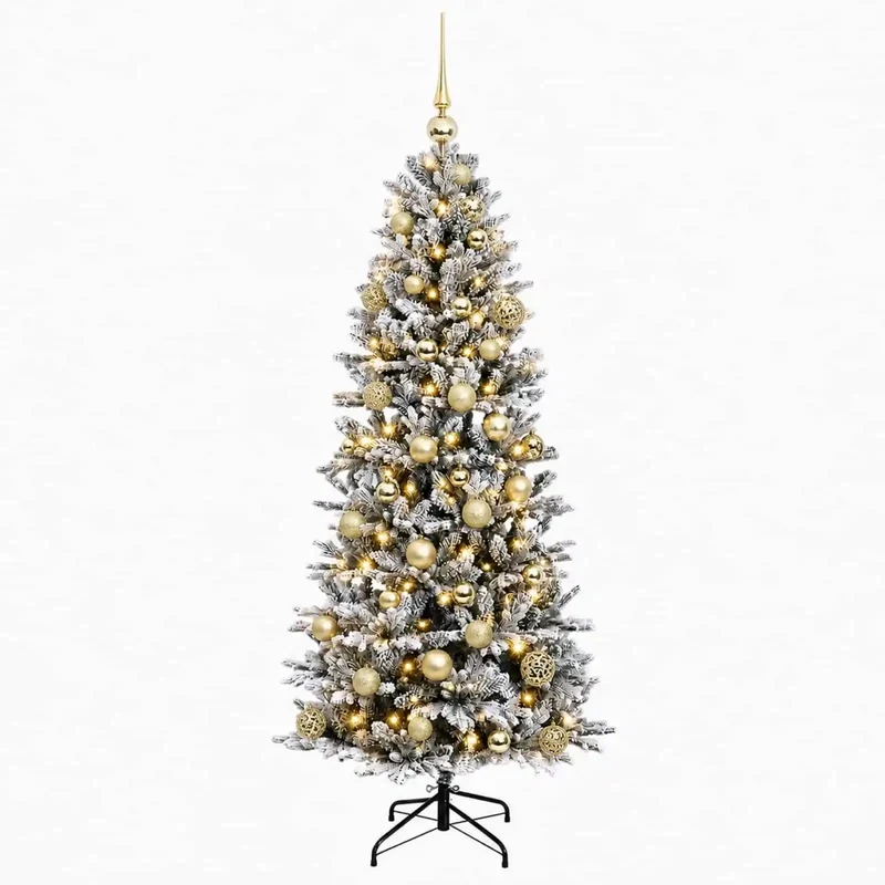Albero di Natale artificiale con palline 150 cm 150 LED 3465662