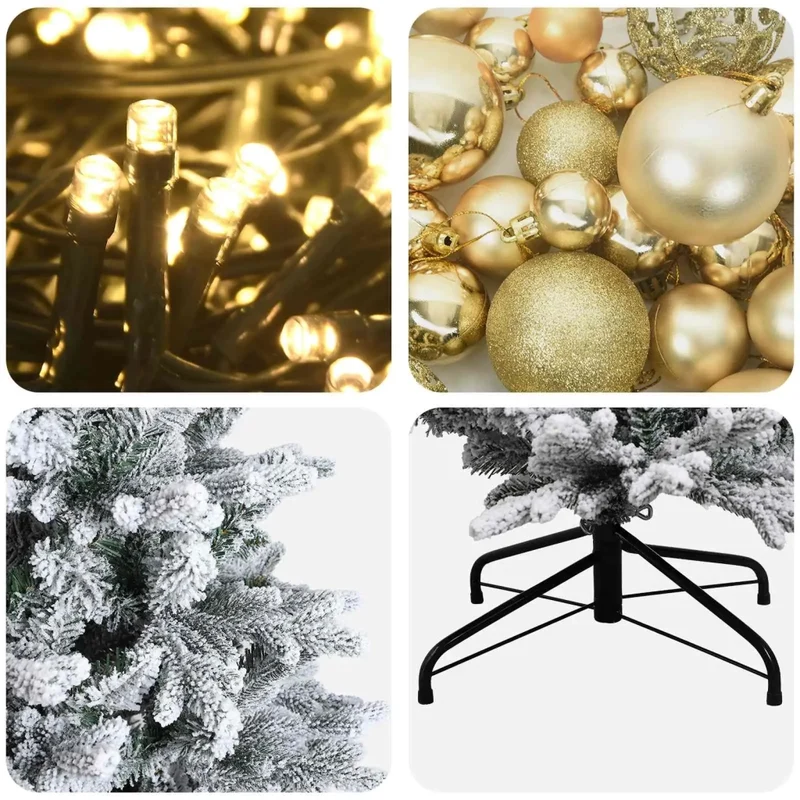 Albero di Natale artificiale con palline 150 cm 150 LED 3465662