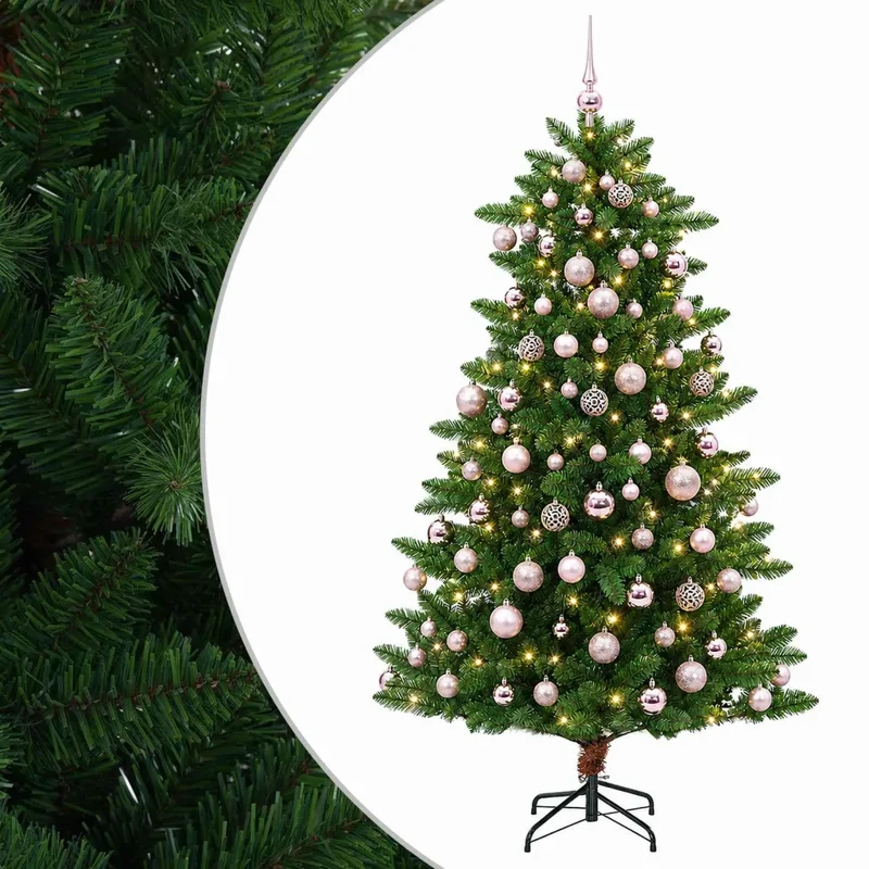 Albero di Natale Artificiale con Palline 210 cm 300 LED 3461378