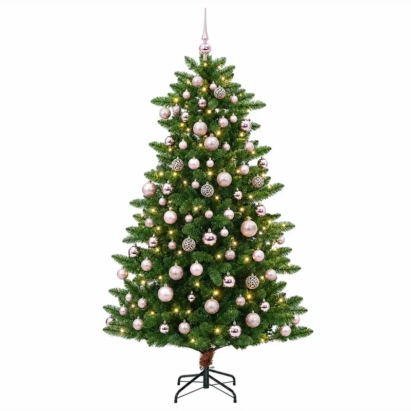 Albero di Natale Artificiale con Palline 210 cm 300 LED 3461378