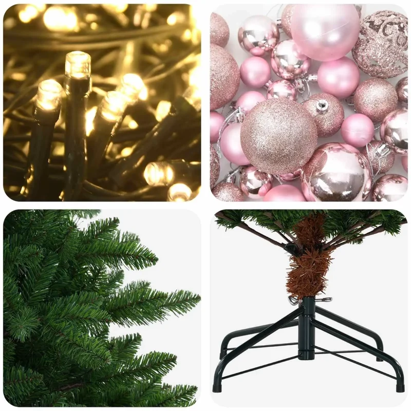 Albero di Natale Artificiale con Palline 210 cm 300 LED 3461378