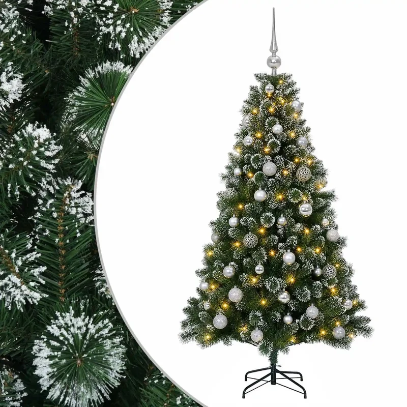Albero di Natale Artificiale con Palline 150 cm 150 LED 3461271
