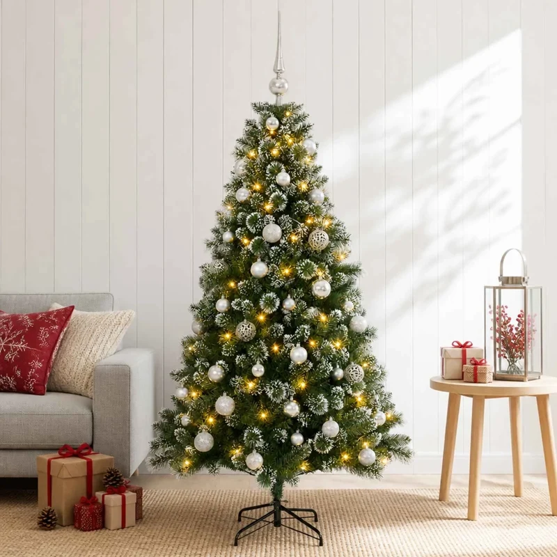 Albero di Natale Artificiale con Palline 150 cm 150 LED 3461271