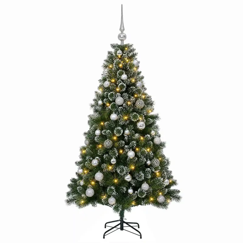 Albero di Natale Artificiale con Palline 150 cm 150 LED 3461271
