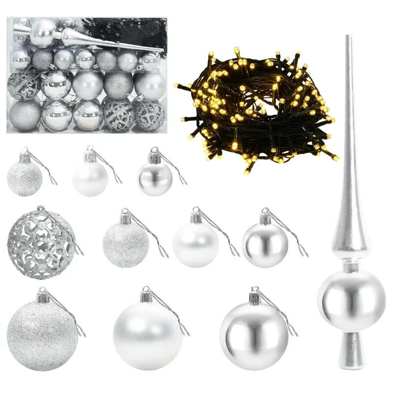 Albero di Natale Artificiale con Palline 150 cm 150 LED 3461271