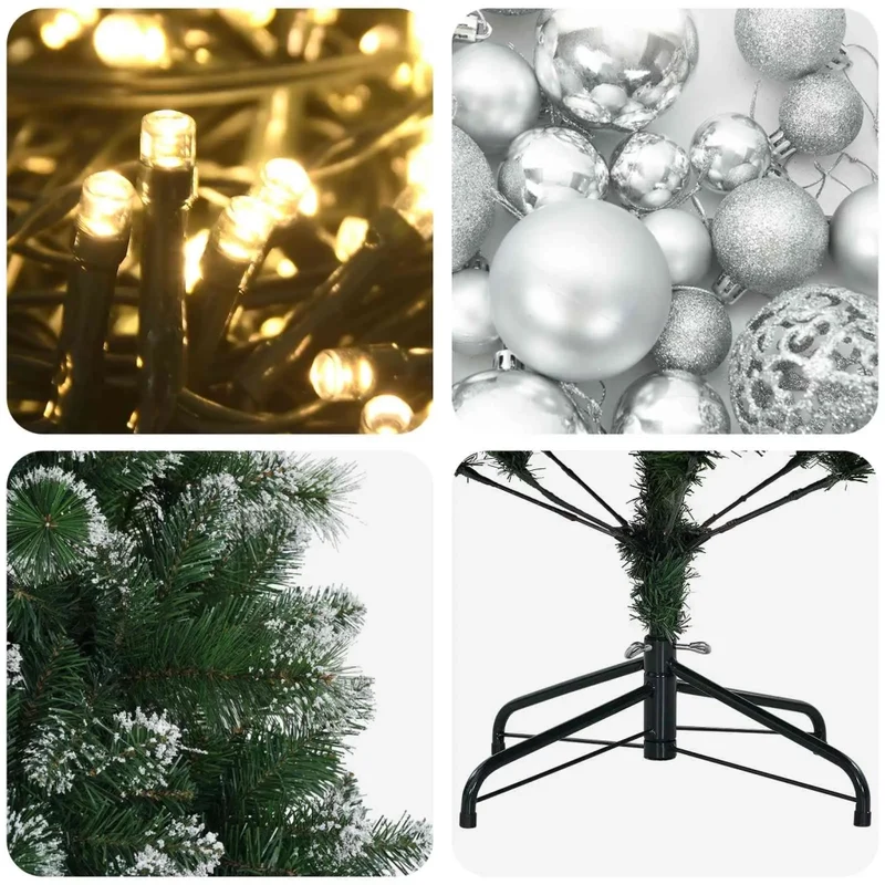 Albero di Natale Artificiale con Palline 150 cm 150 LED 3461271