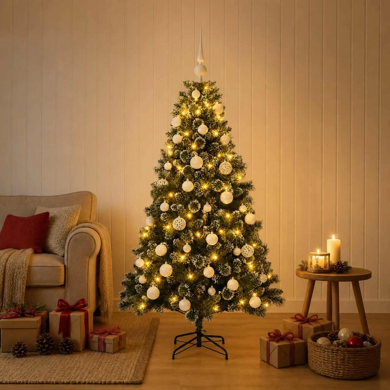 Albero di Natale Artificiale con Palline 150 cm 150 LED 3461261