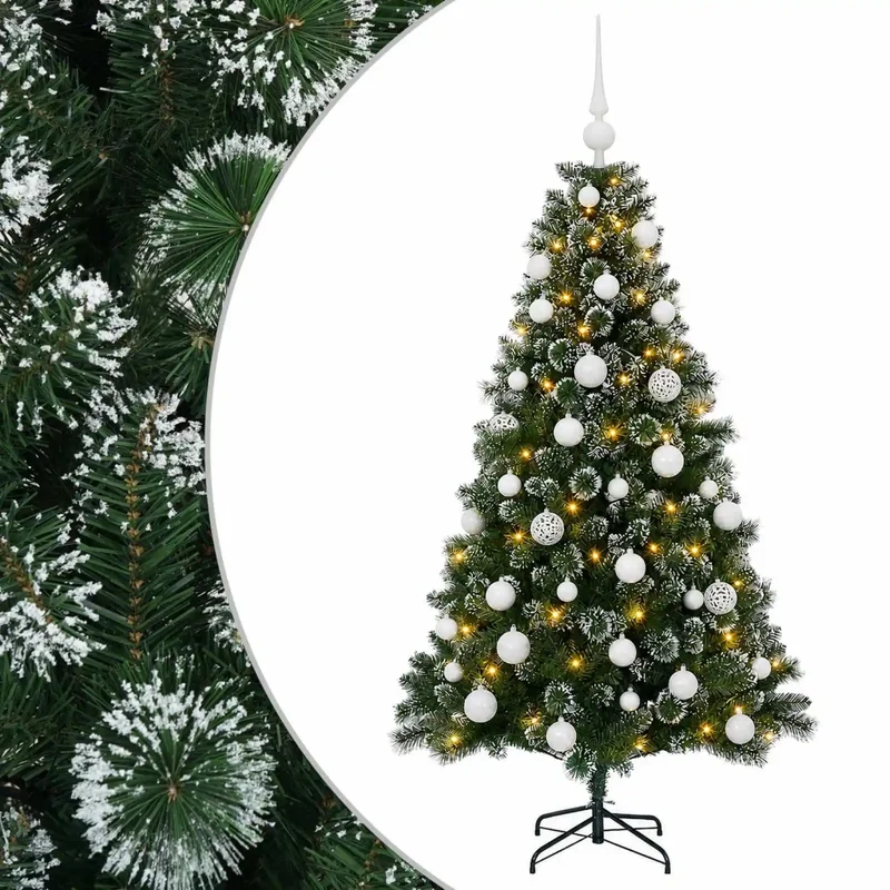 Albero di Natale Artificiale con Palline 150 cm 150 LED 3461261