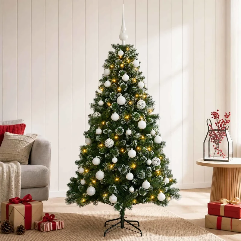 Albero di Natale Artificiale con Palline 150 cm 150 LED 3461261