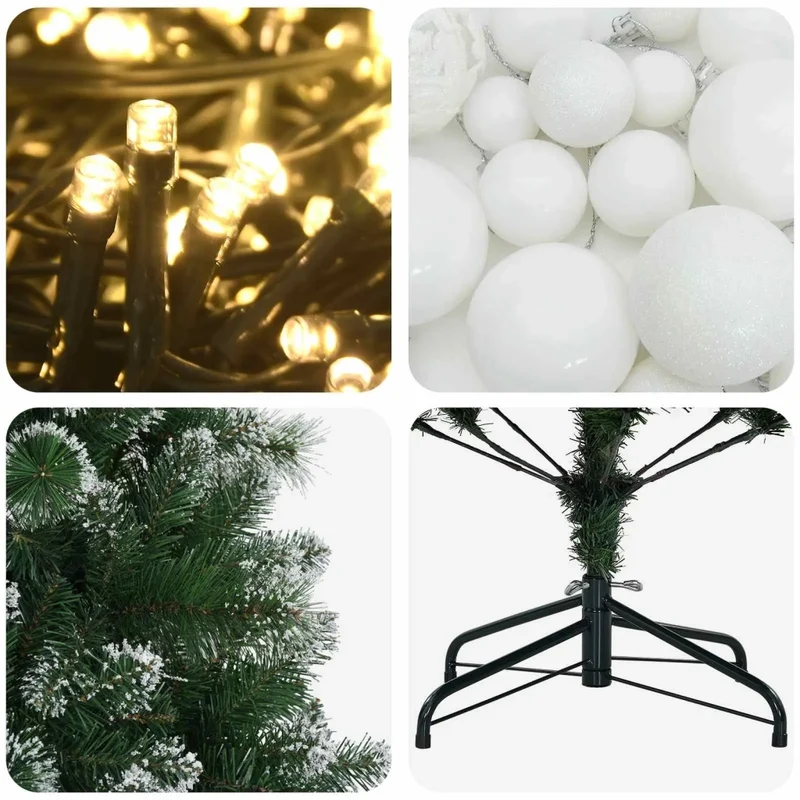 Albero di Natale Artificiale con Palline 150 cm 150 LED 3461261