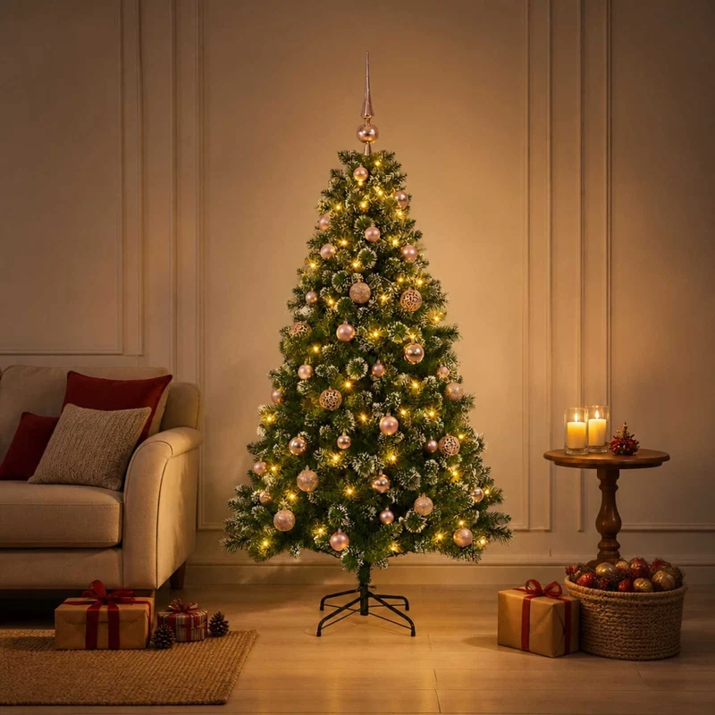 Albero di Natale Artificiale con Palline 150 cm 150 LED 3461256