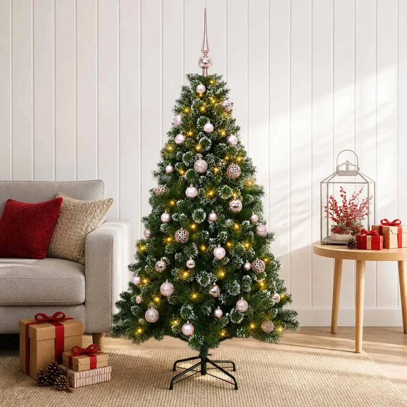 Albero di Natale Artificiale con Palline 150 cm 150 LED 3461256