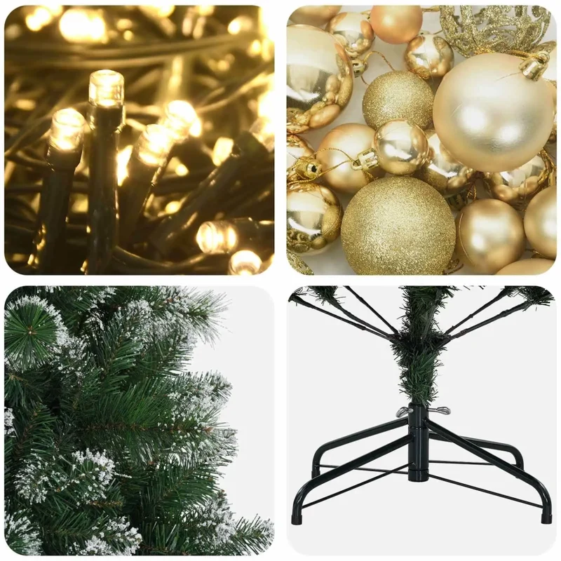 Albero di Natale Artificiale con Pallina 150 cm 150 LED 3461266