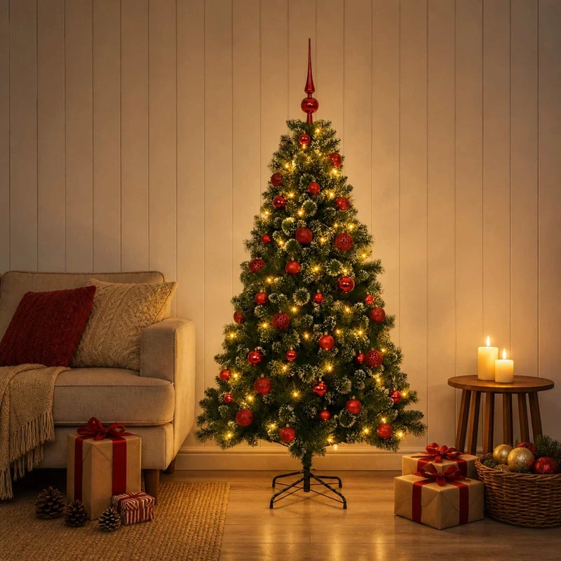 Albero di Natale artificiale con palline 150 cm 150 LED 3461246