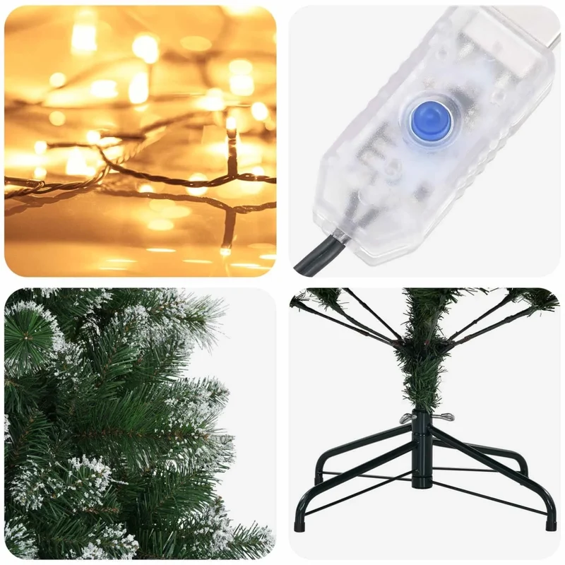 Albero di Natale artificiale 150 cm 150 LED Bianco caldo 3461236