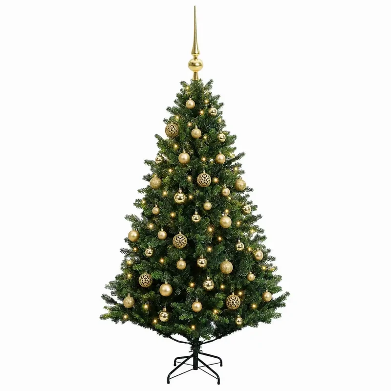Albero di Natale Artificiale con Palline 120 cm 150 LED 3465681