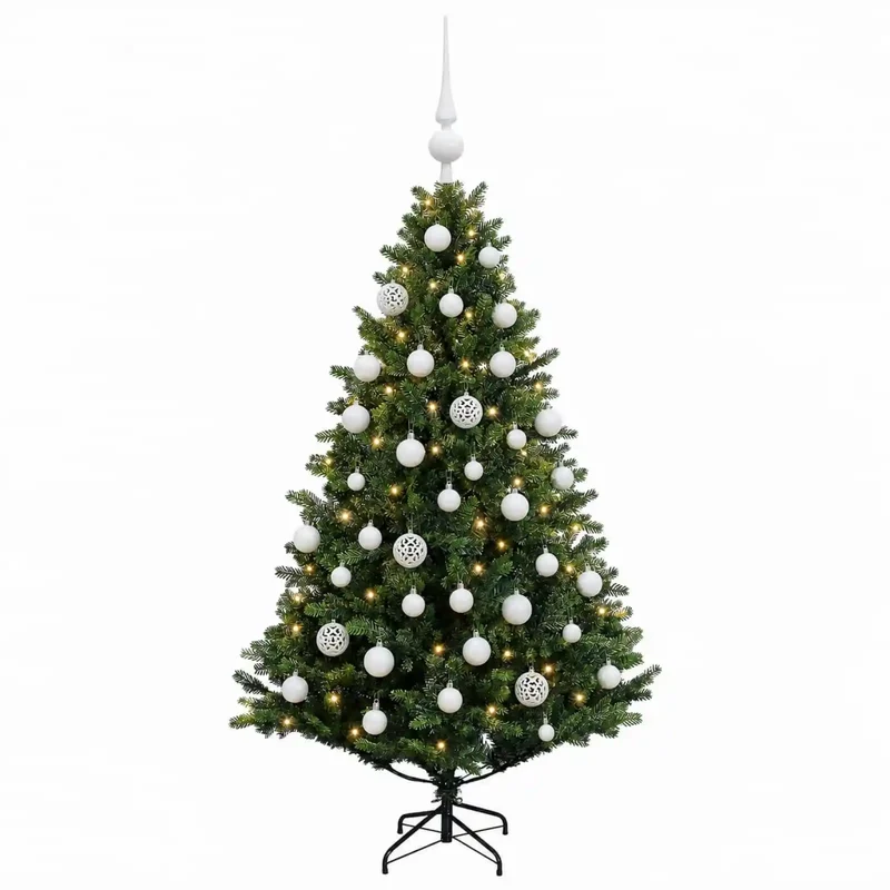 Albero di Natale Artificiale con Palline 150 cm 150 LED 3466066
