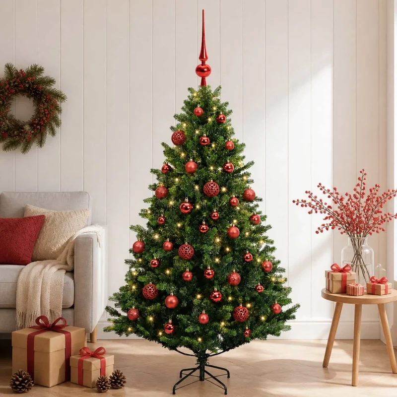 Albero di Natale Artificiale con Palline 120 cm 150 LED 3465873