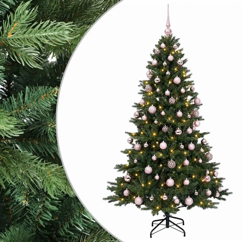 Albero di Natale artificiale con palline 180 cm 300 LED 3466666