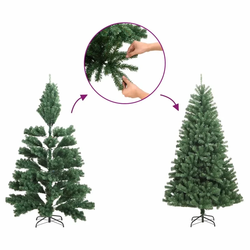 Albero di Natale artificiale con palline 120 cm 150 LED 3465767