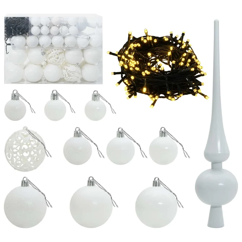 Albero di Natale artificiale con palline 120 cm 150 LED 3466055