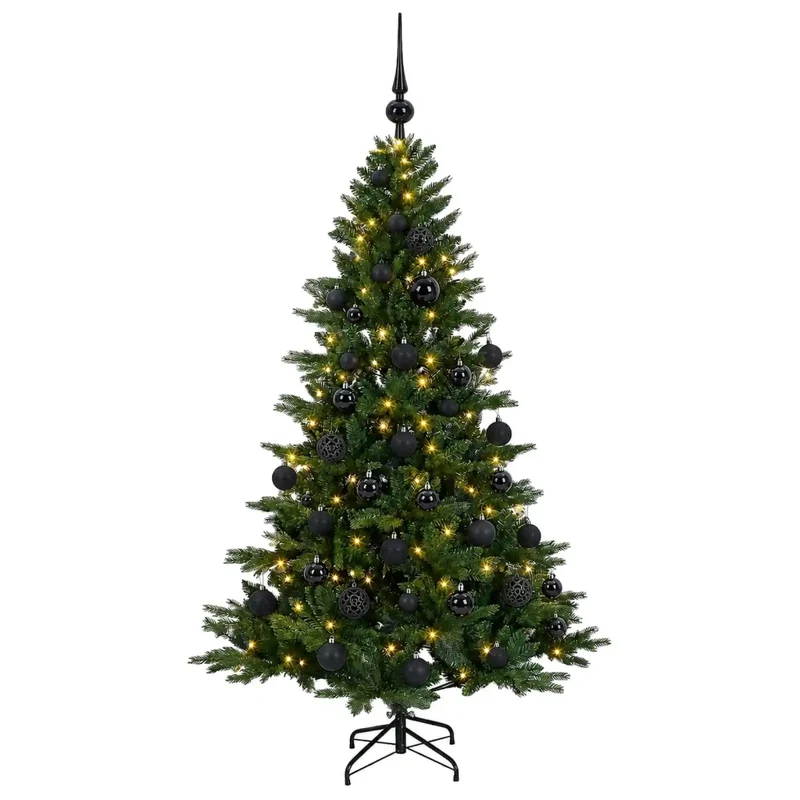 Albero di Natale artificiale con palline 120 cm 150 LED 3465575
