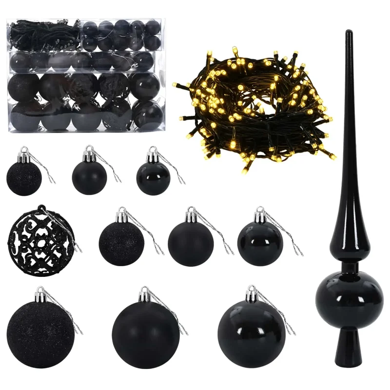 Albero di Natale artificiale con palline 120 cm 150 LED 3465575