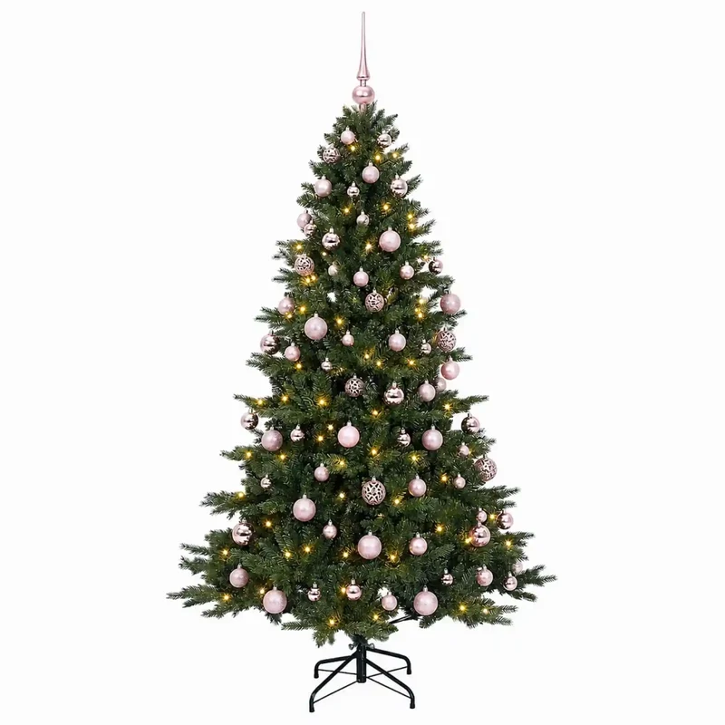 Albero di Natale artificiale con palline 210 cm 300 LED 3466667