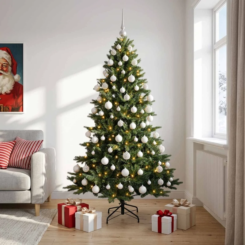 Albero di Natale artificiale con palline 240 cm 300 LED 3467076