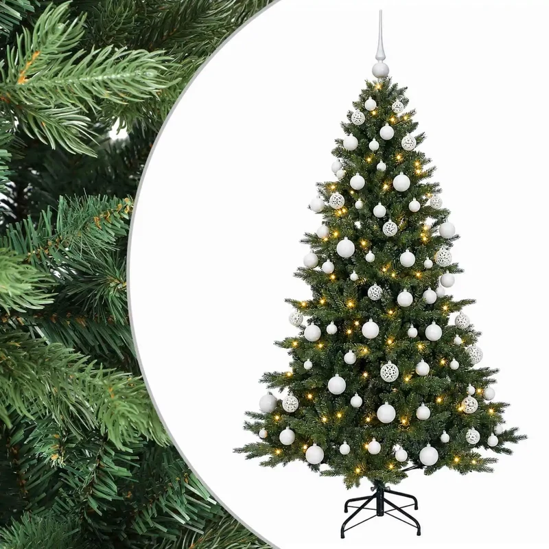 Albero di Natale artificiale con palline 240 cm 300 LED 3467076
