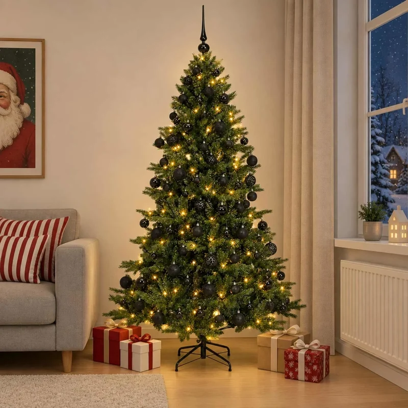 Albero di Natale artificiale con palline 240 cm 300 LED 3466396