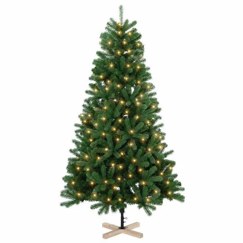 Albero di Natale artificiale 120 cm 150 LED Bianco caldo PVC 3461395