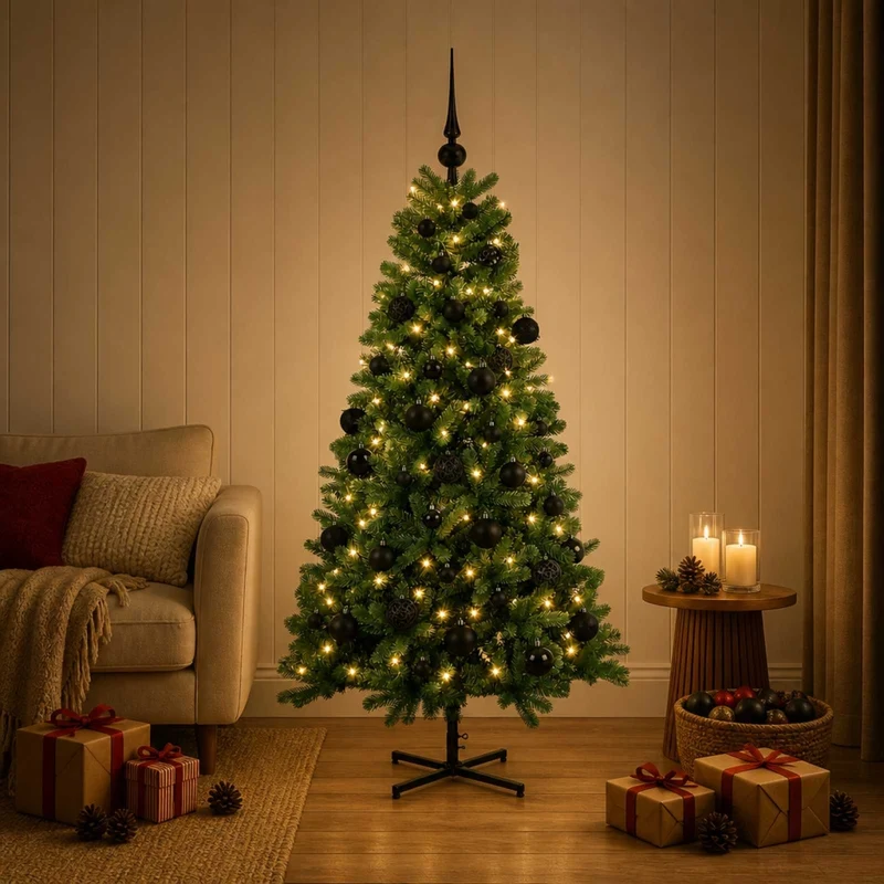 Albero di Natale artificiale con palline 120 cm 150 LED 3461410