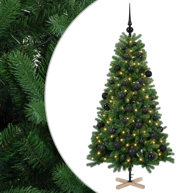 Albero di Natale artificiale con palline 120 cm 150 LED 3461410