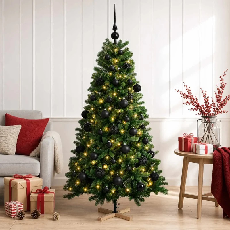 Albero di Natale artificiale con palline 120 cm 150 LED 3461410
