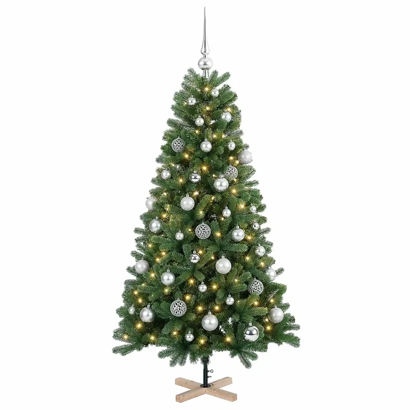 Albero di Natale artificiale con palline 120 cm 150 LED 3461430