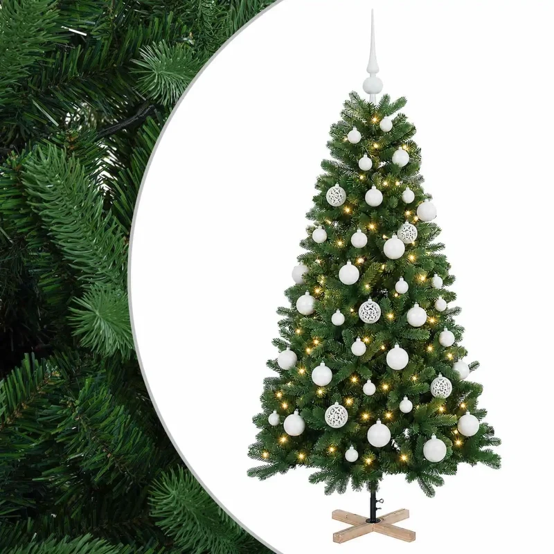Albero di Natale artificiale con palline 120 cm 150 LED 3461420