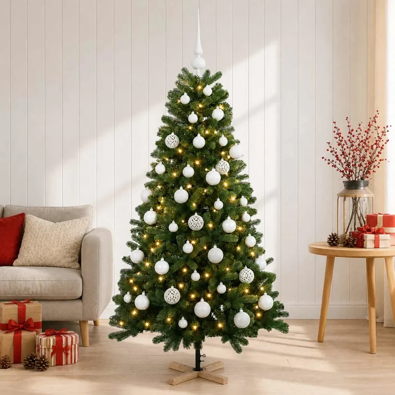 Albero di Natale artificiale con palline 120 cm 150 LED 3461420