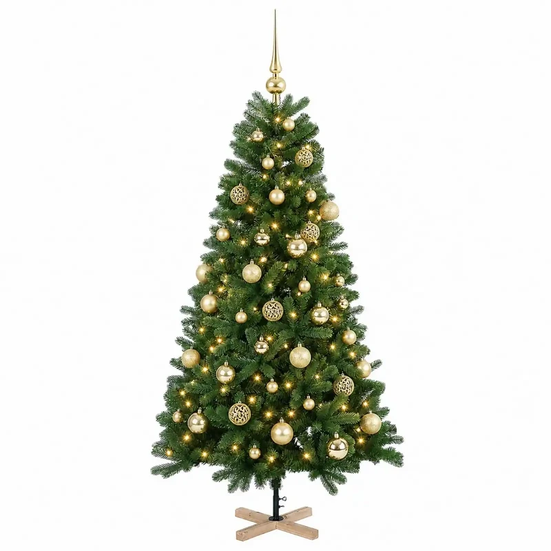 Albero di Natale artificiale con palline 120 cm 150 LED 3461425